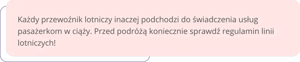czy w ciąży można latać samolotem - każdy przewoźnik lotniczy inaczej podchodzi do świadczenia usług pasażerkom w ciąży