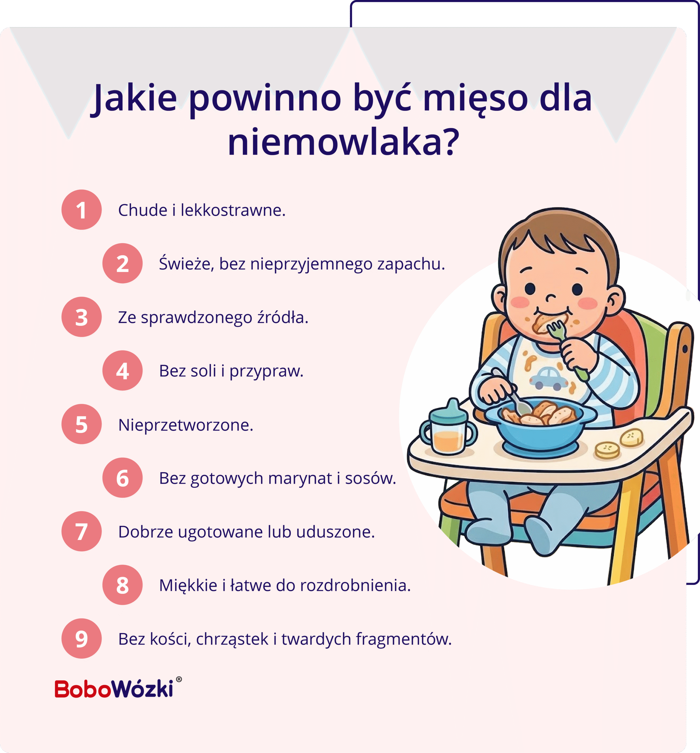jakie mięso dla niemowlaka infografika