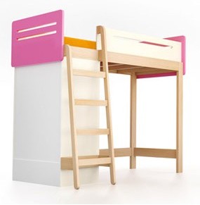 Łóżko antresola z szafą TIMOORE SiMPLE pink