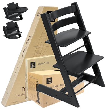 Stokke TRIPP TRAPP krzesełko w super zestawie 3w1 z tacką i Baby Set