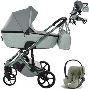 JUNAMA GLITER V3 wózek 3w1 z fotelikiem Cybex CLOUD T i-Size