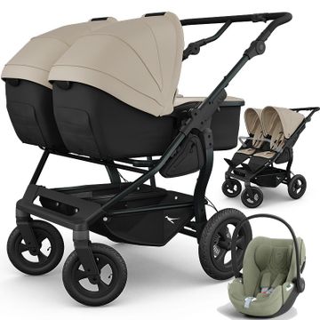 TFK DUO COMBI wózek bliźniaczy 3w1 + 2 foteliki Cybex CLOUD T
