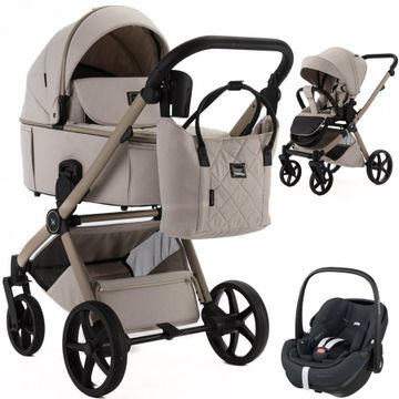 Adamex ALFA NATURA wózek 3w1 + Maxi Cosi PEBBLE 360 PRO 2
