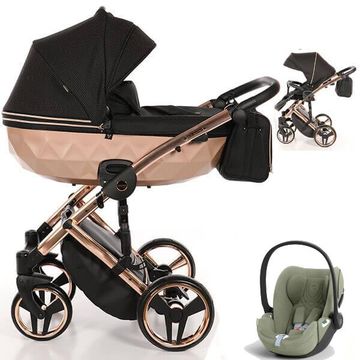 JUNAMA MIRROR SATIN wózek 3w1 z fotelikiem CYBEX CLOUD T i-Size