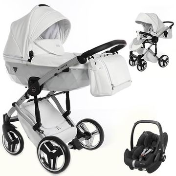 JUNAMA MIRROR SATIN wózek 3w1 z fotelikiem MAXI COSI PEBBLE PRO