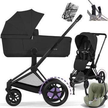 Cybex E-PRIAM 5.0 COMFORT wózek 4w1 + Cybex CLOUD T i-Size + Baza T