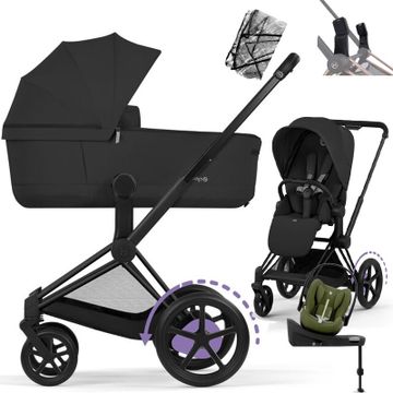 Cybex E-PRIAM 5.0 COMFORT wózek 4w1 + fotelik Cybex CLOUD G3 i-Size + BAZA G3