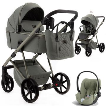 Adamex DELTA NATURA wózek 3w1 + fotelik Cybex CLOUD T i-Size