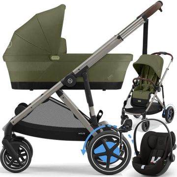 Cybex E-GAZELLE S 2w1 + CLOUD G + BASE G + adaptery wózek 5w1