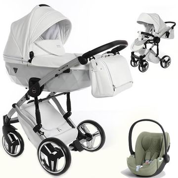 JUNAMA MIRROR SATIN wózek 3w1 z fotelikiem CYBEX CLOUD T i-Size