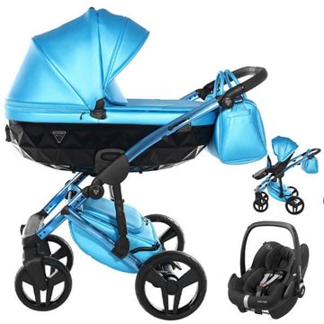 JUNAMA FLUO LINE V3 wózek 3w1 z fotelikiem MAXI COSI PEBBLE PRO