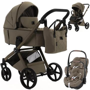 Adamex ALFA NATURA wózek 3w1 + Maxi Cosi PEBBLE 360 PRO 2