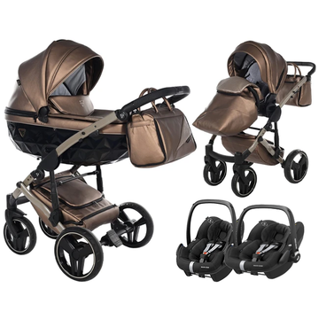 JUNAMA FLUO LINE V3 wózek 3w1 z fotelikiem MAXI COSI PEBBLE PRO