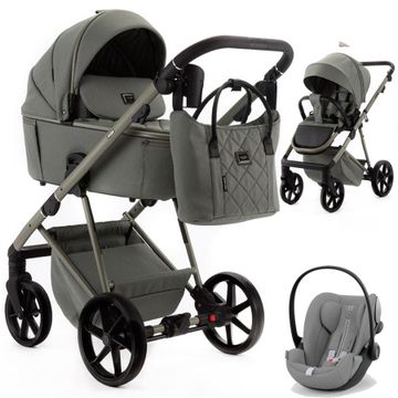 Adamex DELTA NATURA wózek 3w1 + fotelik Cybex CLOUD G i-Size