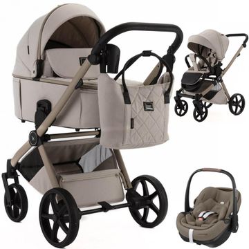 Adamex ALFA NATURA wózek 3w1 + Maxi Cosi PEBBLE 360 PRO 2