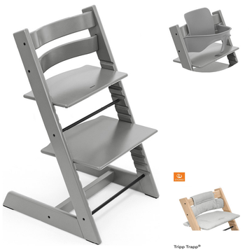 STOKKE TRIPP TRAPP krzesełko do karmienia z poduszką i Baby Set