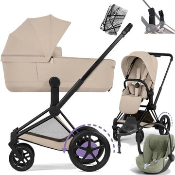 Cybex E-PRIAM 5.0 COMFORT wózek 4w1 + Cybex CLOUD T i-Size + Baza T
