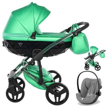 JUNAMA FLUO LINE V3 wózek 3w1 z fotelikiem Cybex CLOUD G i-Size