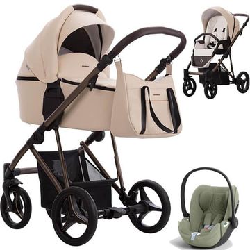 Bebetto FLAVIO CHOCO PRO wózek 3w1 z fotelikiem Cybex CLOUD T i-Size