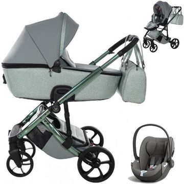 JUNAMA GLITER V3 wózek 3w1 z fotelikiem Cybex CLOUD T i-Size