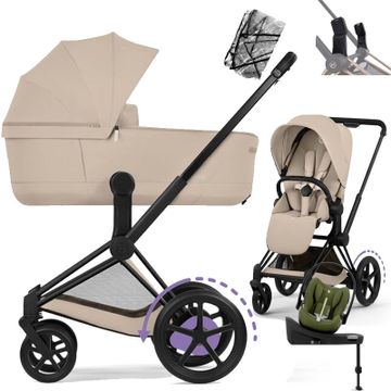 Cybex E-PRIAM 5.0 COMFORT wózek 4w1 + fotelik Cybex CLOUD G3 i-Size + BAZA G3