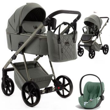 Adamex DELTA NATURA wózek 3w1 + fotelik Cybex CLOUD T i-Size