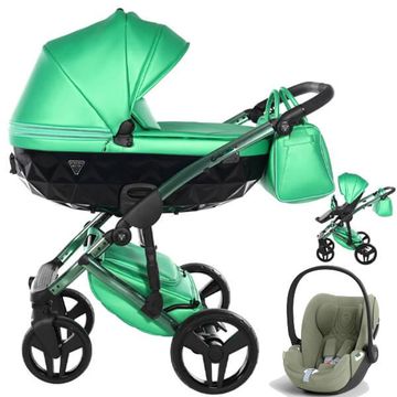 JUNAMA FLUO LINE V3 wózek 3w1 z fotelikiem CYBEX CLOUD T i-Size