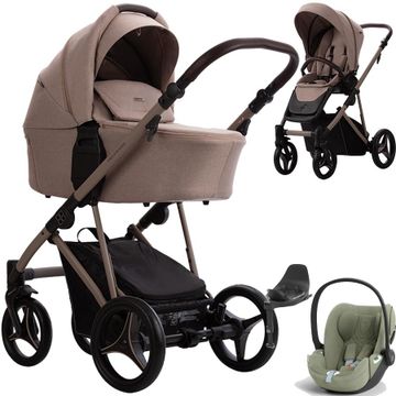 Bebetto PELPASSO wózek 4w1 + fotelik Cybex CLOUD T i-SIze + baza T