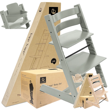 STOKKE TRIPP TRAPP krzesełko do karmienia z poduszką i Baby Set
