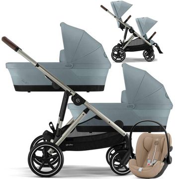 CYBEX GAZELLE S wózek bliźniaczy 3w1 z fotelikiem Cybex CLOUD G i-Size