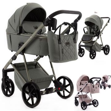 Adamex DELTA NATURA wózek 3w1 + fotelik Cybex CLOUD G i-Size