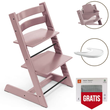 Stokke Tripp Trapp Heather Mauve krzesełko 3w1 z tacką i Baby Set Stokke Tripp Trapp Heather Mauve krzesełko 3w1 z tacką i Baby Set
