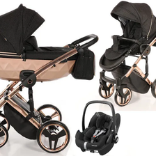JUNAMA MIRROR SATIN wózek 3w1 z fotelikiem MAXI COSI PEBBLE PRO