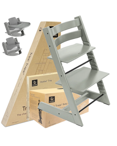 Stokke Tripp Trapp Glacier Green krzesełko 3w1 z tacką i Baby Set