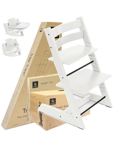 Stokke Tripp Trapp White krzesełko 3w1 z tacką i Baby Set