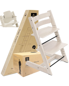 Stokke Tripp Trapp White Wash krzesełko 2w1 z  Baby Set