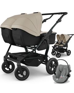 TFK DUO COMBI w&oacute;zek bliźniaczy 3w1 + 2 foteliki Cybex CLOUD G3