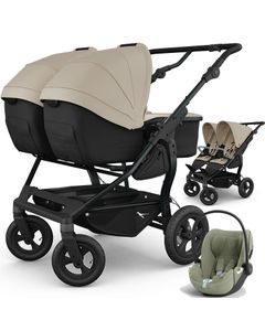 TFK DUO COMBI w&oacute;zek bliźniaczy 3w1 + 2 foteliki Cybex CLOUD T
