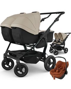 TFK DUO COMBI w&oacute;zek bliźniaczy 3w1 + 2 foteliki Maxi Cosi PEBBLE SLIDE PRO