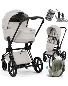 Cybex E-PRIAM 5.0 STYLE w&oacute;zek 4w1 + fotelik Cybex CLOUD T i-Size + BAZA T