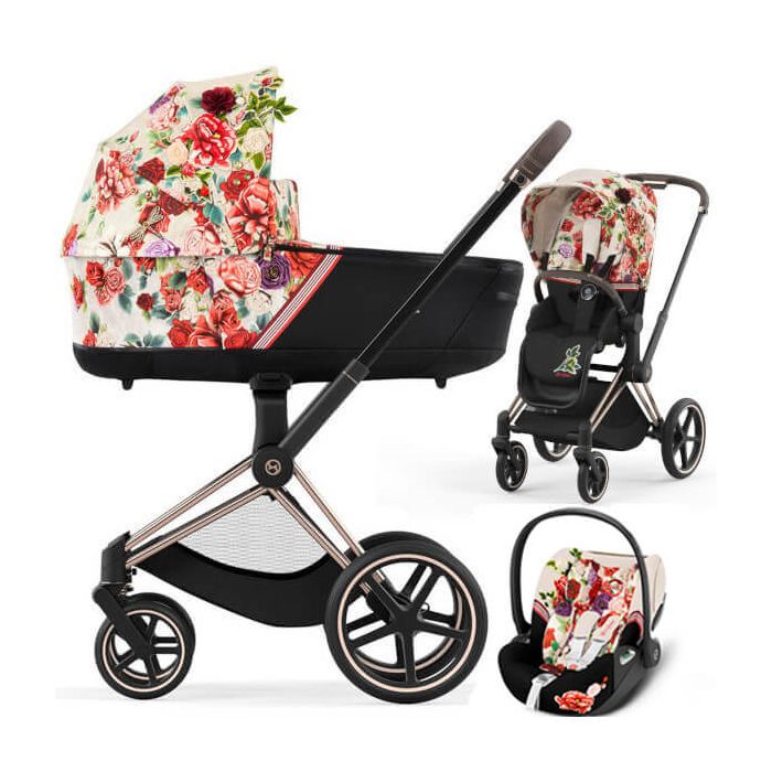 CYBEX PRIAM 4.0 SPRING BLOSSOM wózek 3w1 z fotelikiem CLOUD T i-Size main product photo