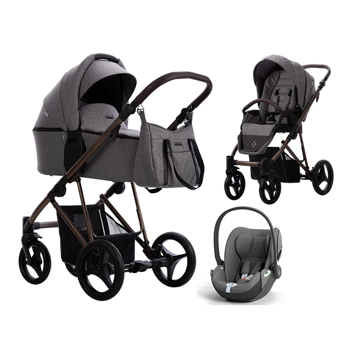 Bebetto FLAVIO CHOCO wózek 3w1 z fotelikiem Cybex CLOUD T i-Size main product photo