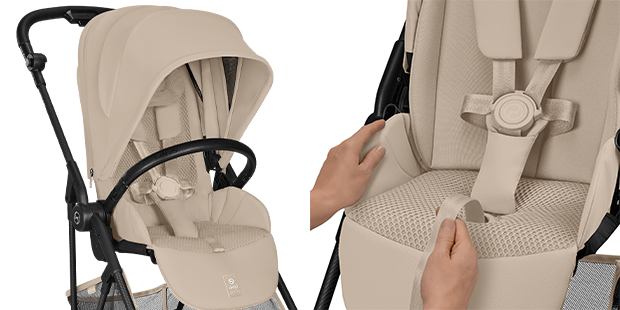 Cybex Melio Carbon 2026 pasy one-pull