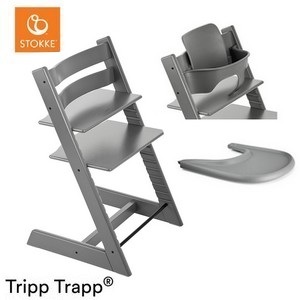 STOKKE TRIPP TRAPP krzesełko do karmienia z tacką i Baby Set